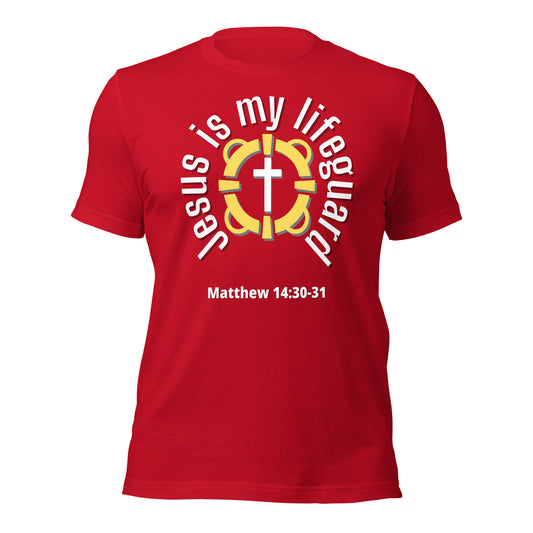 Jesus Is My Lifeguard T-shirt (White Print)