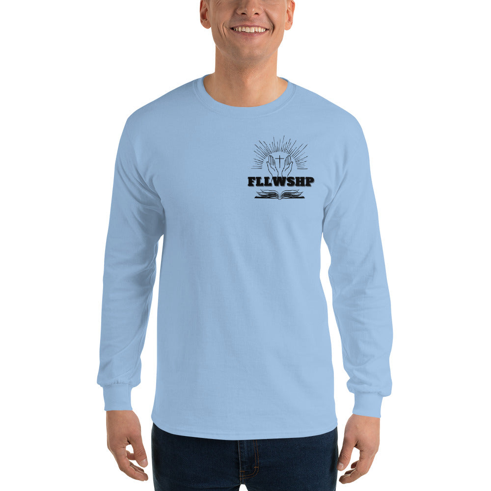 FLLWSHP w/God Long Sleeve Shirt (black print)