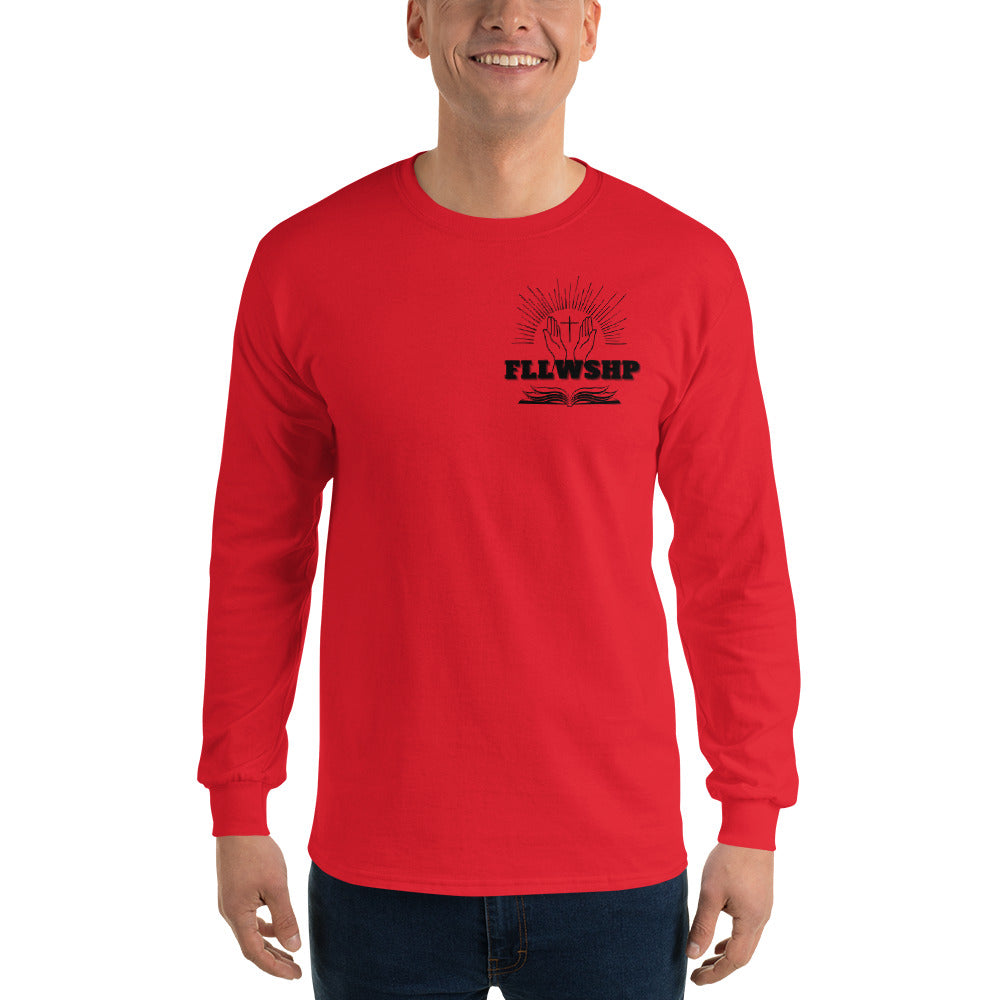 FLLWSHP w/God Long Sleeve Shirt (black print)