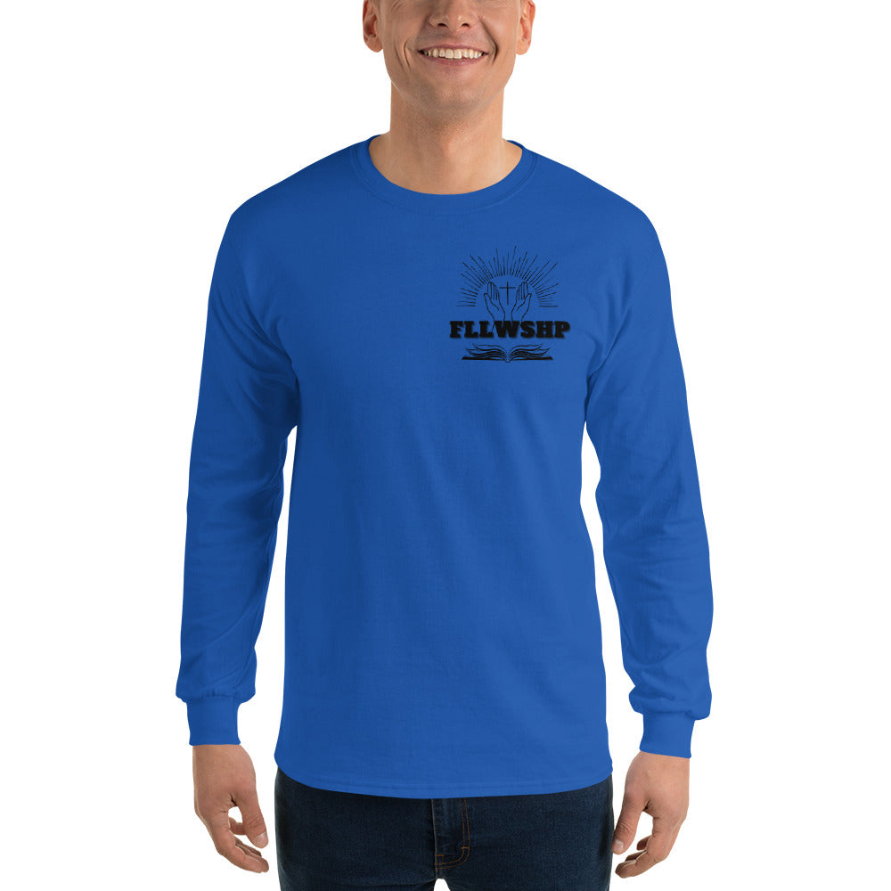 FLLWSHP w/God Long Sleeve Shirt (black print)