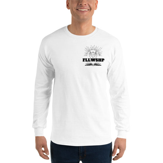 FLLWSHP w/Jesus Long Sleeve Shirt (black print)