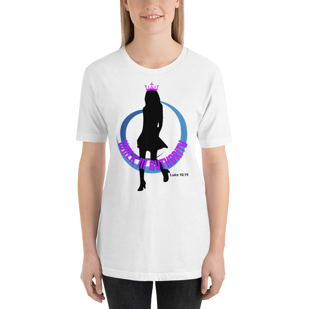 Walk in authority (female figure) t-shirt