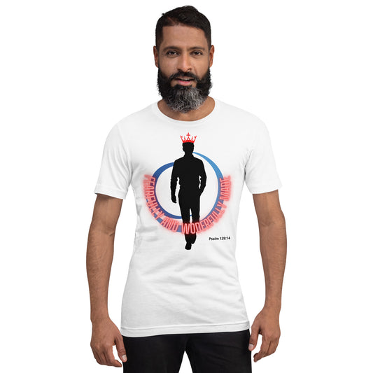 Fearfully and wonderfully made (male figure) t-shirt